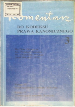 Komentarz do kodeksu prawa kanonicznego Tom III