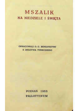 Mszalik na niedziele i święta