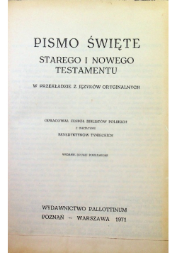 Pismo święte starego i nowego testamentu