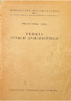 Teoria funkcji analitycznych Tom 14