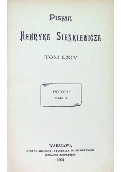 Pisma Henryka Sienkiewicza Tom LXIV 1904 r.