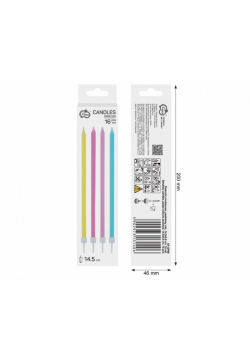 Świeczki urodzinowe pastel mix 16szt