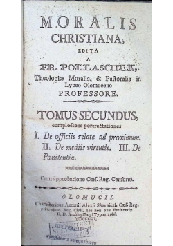 Moralis Christiana Tomus Secundus 1803 r.
