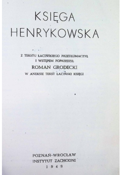 Księga henrykowska 1949 r.