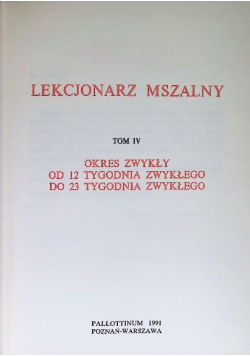Lekcjonarz Mszalny Tom 4