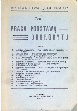 Praca podstawą dobrobytu Tom 1 1923r