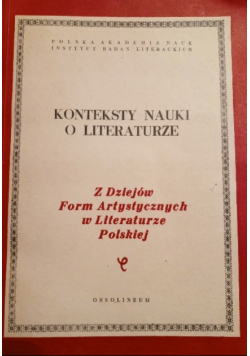 Konteksty nauki o literaturze