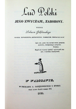 Lud Polski jego zwyczaje zabobony