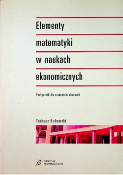 Elementy matematyki w naukach ekonomicznych