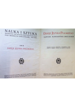 Nauka i Sztuka Dzieje języka polskiego 1913 r.