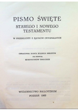 Pismo Święte Starego i Nowego Testamentu