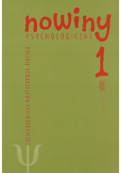 Nowiny psychologiczne Tom 1
