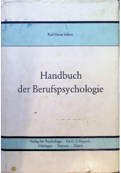 Handbuch der Berufspsychologie.