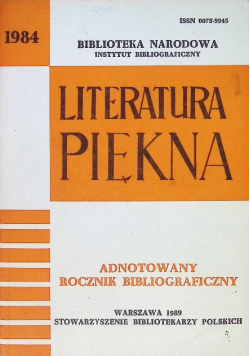 Literatura piękna 1984 / 89