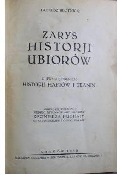 Zarys Historji Ubiorów 1930 r.