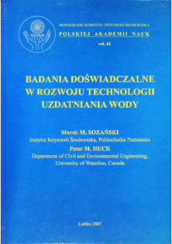 Badania doświadczalne w rozwoju technologii uzdatniania wody