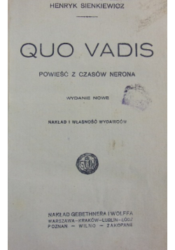 Quo vadis, 1924r.