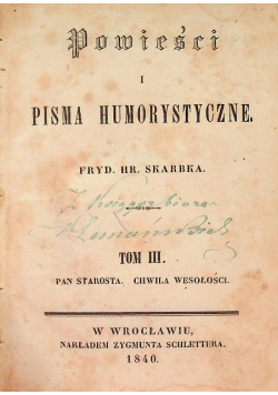 Powieści i Pisma Humorystyczne 1840 r.