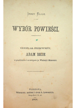 Wybór Powieści Oddział Pierwszy 1891 r.