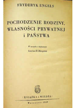 Pochodzenie rodziny własności prywatnej i państwa