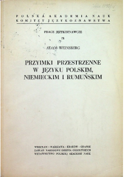 Przyimki przestrzenne w języku polskim, niemieckim i rumuńskim