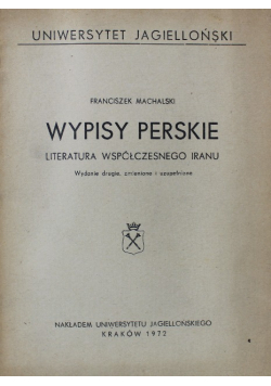 Wypisy Perskie Literatura współczesnego Iranu
