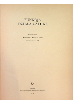 Funkcja dzieła sztuki