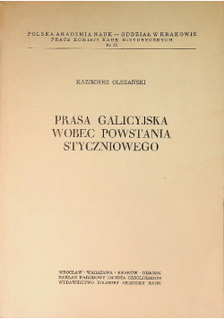 Prasa galicyjska wobec powstania styczniowego
