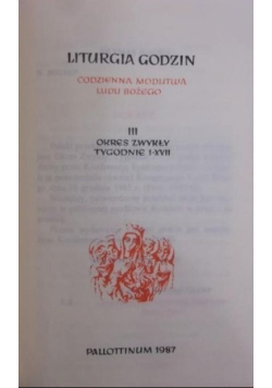 Liturgia godzin Codzienna modlitwa ludu Bożego Tom III