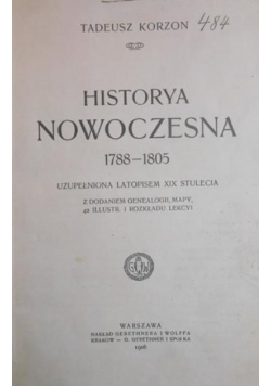 Historya Nowoczesna 1788-1805 ,1906 r.