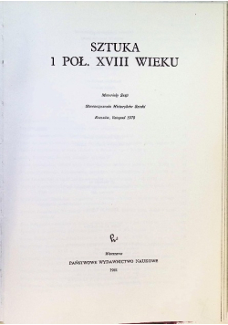 Sztuka 1 poł XVIII wieku