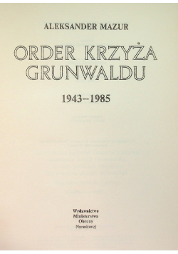 Order krzyża Grunwaldu 1943-1985