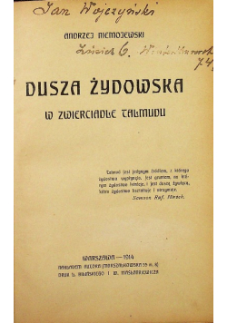 Dusza żydowska w zwierciadle Talmudu 1914 r.