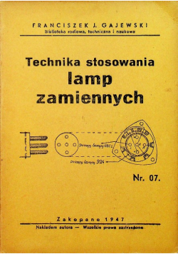 Technika stosowania lamp zamiennych 1947 r.
