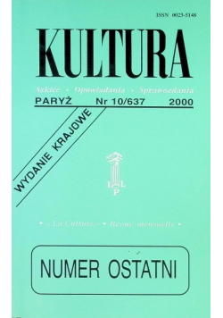 Kultura numer ostatni szkice opowiadania sprawozdania Nr 10 / 00
