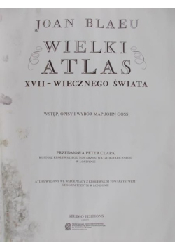 Wielki Atlas XVII - wiecznego Świata