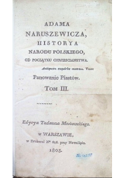 Adama naruszewicza Historya Narodu Polskiego 1803 r.