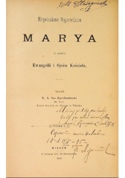 Niepokalana Bogarodzica Marya Tom I 1890 r.