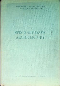 Spis zabytków architektury i budownictwa