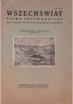 Wszechświat Pismo Przyrodnicze Zeszyt 3 do 6 1952