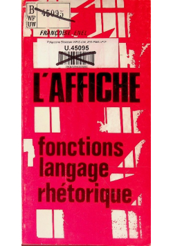 L'affiche, fonctions langage rhétorique