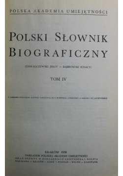 Polski Słownik Biograficzny Tom IV 1938 r.