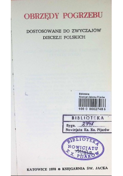 Obrzędy pogrzebu dostosowane do zwyczajów diecezji polskich