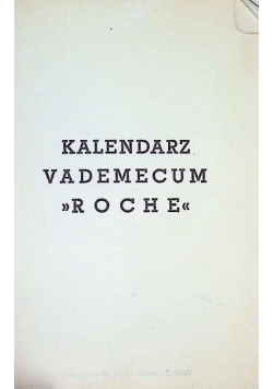 Kalendarz vademecum roche 1939 r.