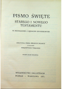 Pismo święte starego i nowego testamentu