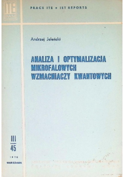 Analiza i optymalizacja mikrofalowych wzmacniaczy kwantowych