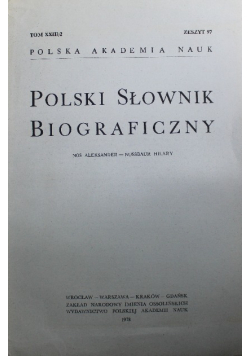 Polski słownik biograficzny Tom XXIII  Zeszyt 97