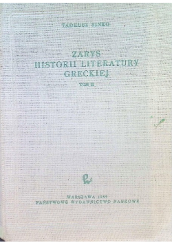 Zarys historii literatury greckiej Tom II