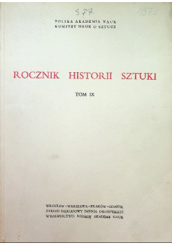 Rocznik Historii sztuki Tom 9