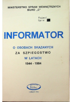 Informator o osobach skazanych za szpiegostwo
